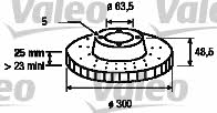 Valeo 186863 Front brake disc ventilated 186863: Buy near me in Poland at 2407.PL - Good price!