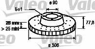 Valeo 186868 Front brake disc ventilated 186868: Buy near me in Poland at 2407.PL - Good price!