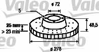 Valeo 186872 Front brake disc ventilated 186872: Buy near me in Poland at 2407.PL - Good price!