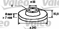 Valeo 186897 Rear brake disc, non-ventilated 186897: Buy near me in Poland at 2407.PL - Good price!