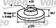 Valeo 186898 Rear brake disc, non-ventilated 186898: Buy near me in Poland at 2407.PL - Good price!