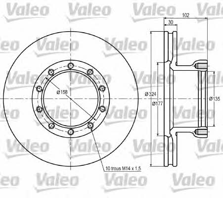 Valeo 187014 Front brake disc ventilated 187014: Buy near me in Poland at 2407.PL - Good price!