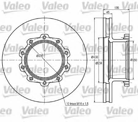 Valeo 187015 Front brake disc ventilated 187015: Buy near me in Poland at 2407.PL - Good price!