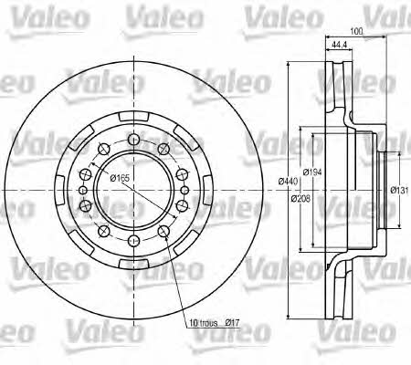 Valeo 187022 Front brake disc ventilated 187022: Buy near me in Poland at 2407.PL - Good price!
