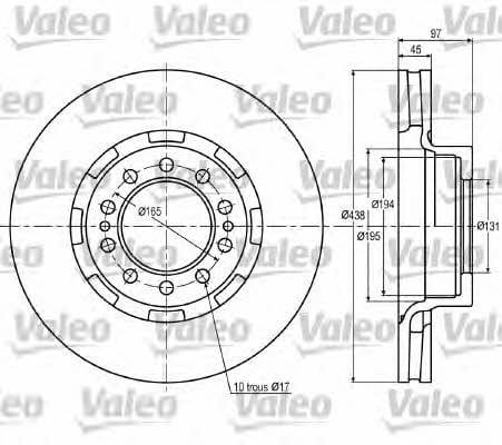 Valeo 187024 Front brake disc ventilated 187024: Buy near me in Poland at 2407.PL - Good price!