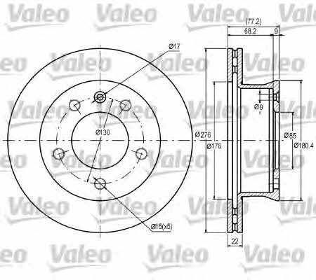 Valeo 187041 Front brake disc ventilated 187041: Buy near me in Poland at 2407.PL - Good price!