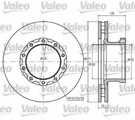 Valeo 187049 Brake disc 187049: Buy near me in Poland at 2407.PL - Good price!