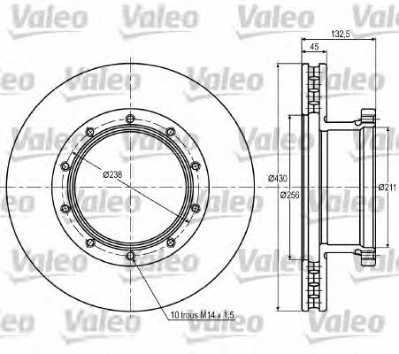 Valeo 187051 Тормозной диск передний вентилируемый 187051: Отличная цена - Купить в Польше на 2407.PL!