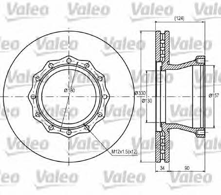 Valeo 187056 Brake disc 187056: Buy near me in Poland at 2407.PL - Good price!