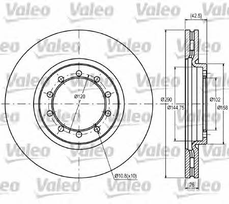 Valeo 187062 Front brake disc ventilated 187062: Buy near me in Poland at 2407.PL - Good price!