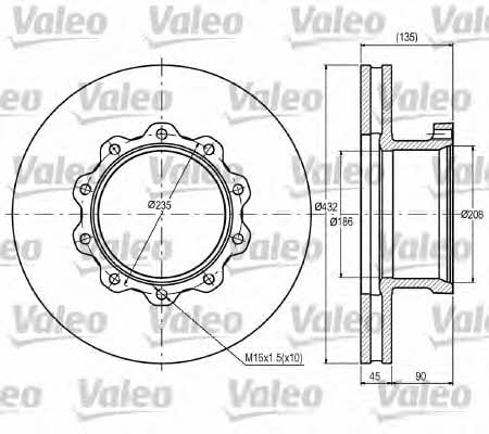 Valeo 187076 Front brake disc ventilated 187076: Buy near me at 2407.PL in Poland at an Affordable price!
