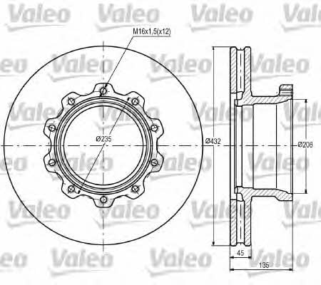 Valeo 187077 Front brake disc ventilated 187077: Buy near me in Poland at 2407.PL - Good price!
