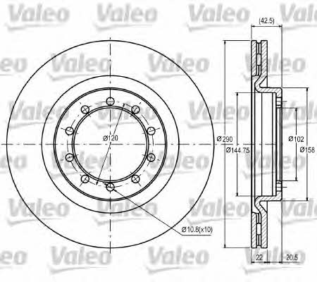 Valeo 187097 Front brake disc ventilated 187097: Buy near me in Poland at 2407.PL - Good price!