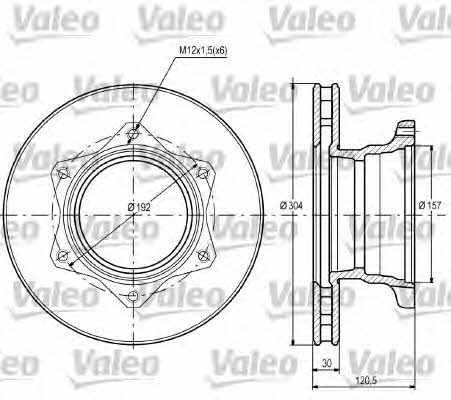 Valeo 187106 Rear ventilated brake disc 187106: Buy near me in Poland at 2407.PL - Good price!