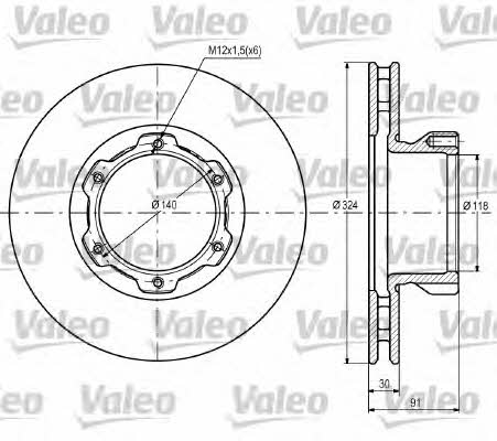 Valeo 187108 Front brake disc ventilated 187108: Buy near me in Poland at 2407.PL - Good price!