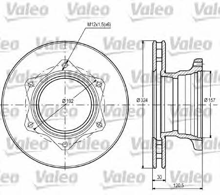 Valeo 187109 Rear ventilated brake disc 187109: Buy near me in Poland at 2407.PL - Good price!