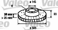 Valeo 187146 Rear ventilated brake disc 187146: Buy near me in Poland at 2407.PL - Good price!