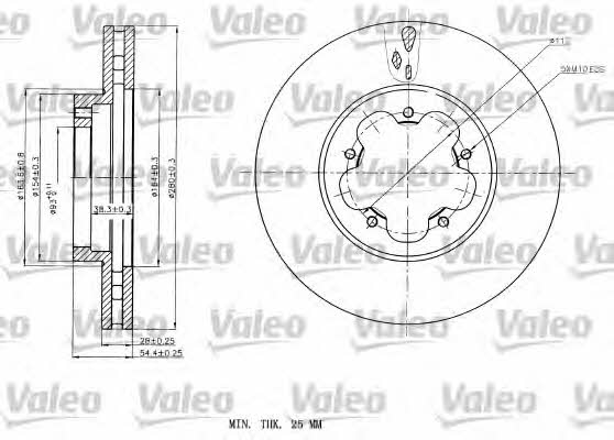 Valeo 187150 Front brake disc ventilated 187150: Buy near me at 2407.PL in Poland at an Affordable price!