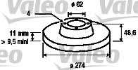 Valeo 197000 Rear brake disc, non-ventilated 197000: Buy near me in Poland at 2407.PL - Good price!
