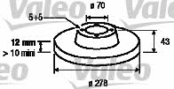Valeo 197098 Rear brake disc, non-ventilated 197098: Buy near me at 2407.PL in Poland at an Affordable price!