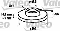 Valeo 197101 Rear brake disc, non-ventilated 197101: Buy near me in Poland at 2407.PL - Good price!
