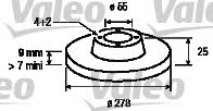 Valeo 197111 Rear brake disc, non-ventilated 197111: Buy near me in Poland at 2407.PL - Good price!