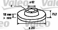Valeo 197117 Rear brake disc, non-ventilated 197117: Buy near me in Poland at 2407.PL - Good price!