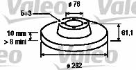 Valeo 197123 Rear brake disc, non-ventilated 197123: Buy near me in Poland at 2407.PL - Good price!