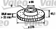 Valeo 197195 Front brake disc ventilated 197195: Buy near me in Poland at 2407.PL - Good price!