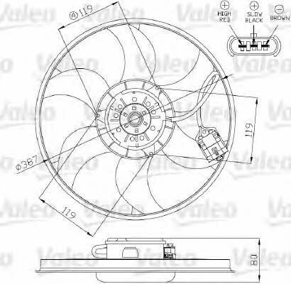 Valeo 696280 Hub, engine cooling fan wheel 696280: Buy near me in Poland at 2407.PL - Good price!