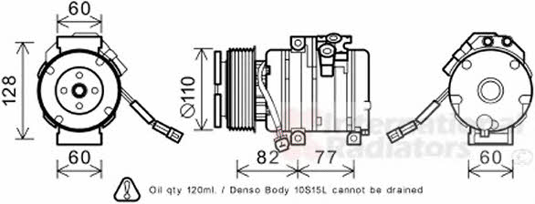 Van Wezel 5100K101 Compressor, air conditioning 5100K101: Buy near me in Poland at 2407.PL - Good price!
