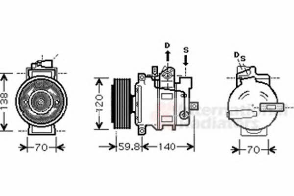 Van Wezel 0300K278 Compressor, air conditioning 0300K278: Buy near me at 2407.PL in Poland at an Affordable price!