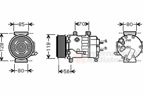 Van Wezel 0900K256 Compressor, air conditioning 0900K256: Buy near me in Poland at 2407.PL - Good price!