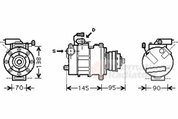 Van Wezel 0300K267 Compressor, air conditioning 0300K267: Buy near me in Poland at 2407.PL - Good price!