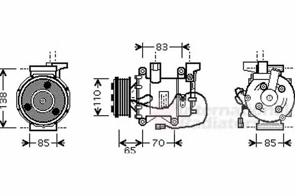 Van Wezel 2500K207 Compressor, air conditioning 2500K207: Buy near me in Poland at 2407.PL - Good price!