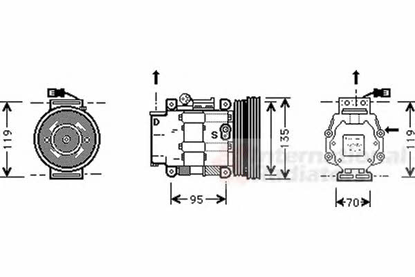 Van Wezel 1700K041 Compressor, air conditioning 1700K041: Buy near me in Poland at 2407.PL - Good price!