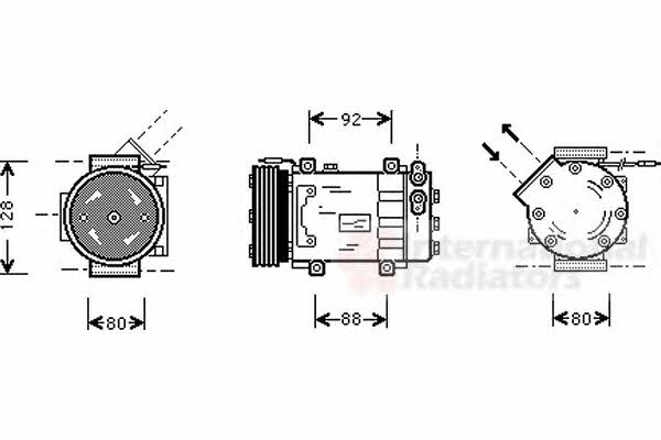 Van Wezel 4300K255 Compressor, air conditioning 4300K255: Buy near me in Poland at 2407.PL - Good price!