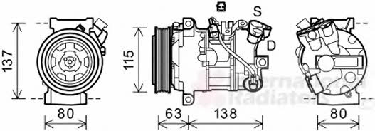 Van Wezel 4300K491 Компресор кондиціонера 4300K491: Приваблива ціна - Купити у Польщі на 2407.PL!