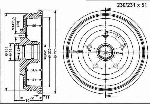 Vema 801235 Rear brake drum 801235: Buy near me at 2407.PL in Poland at an Affordable price!