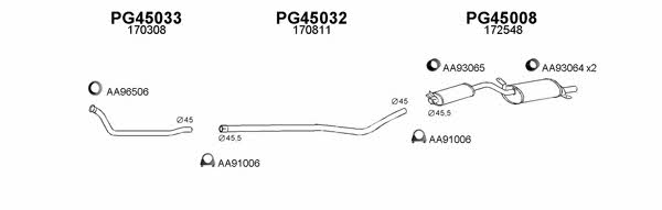  450435 Exhaust system 450435: Buy near me in Poland at 2407.PL - Good price!