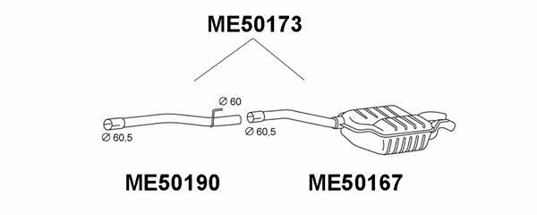 Veneporte ME50173 Глушитель, задняя часть ME50173: Отличная цена - Купить в Польше на 2407.PL!