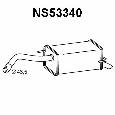 Veneporte NS53340 Глушитель, задняя часть NS53340: Отличная цена - Купить в Польше на 2407.PL!