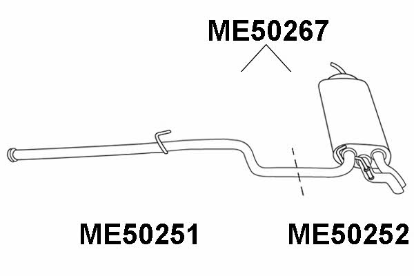 Veneporte ME50252 Глушитель, задняя часть ME50252: Отличная цена - Купить в Польше на 2407.PL!
