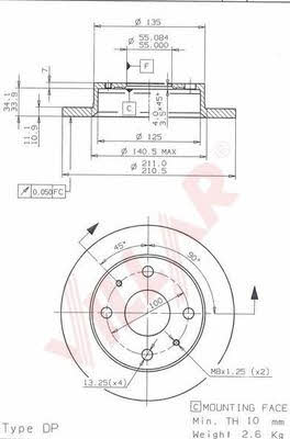 Villar 628.1897 Unventilated front brake disc 6281897: Buy near me in Poland at 2407.PL - Good price!