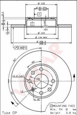 Villar 628.1021 Brake disc 6281021: Buy near me in Poland at 2407.PL - Good price!