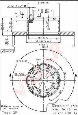 Villar 628.1204 Bremsscheibe 6281204: Kaufen Sie zu einem guten Preis in Polen bei 2407.PL!