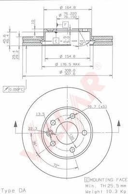 Villar 628.1768 Brake disc 6281768: Buy near me in Poland at 2407.PL - Good price!