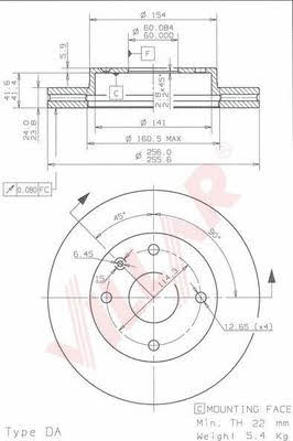 Villar 628.1796 Front brake disc ventilated 6281796: Buy near me at 2407.PL in Poland at an Affordable price!