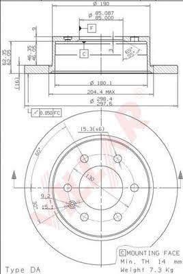 Villar 628.1999 Rear brake disc, non-ventilated 6281999: Buy near me in Poland at 2407.PL - Good price!