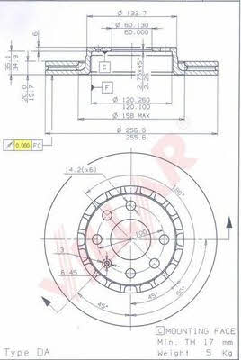 Villar 628.0480 Front brake disc ventilated 6280480: Buy near me in Poland at 2407.PL - Good price!